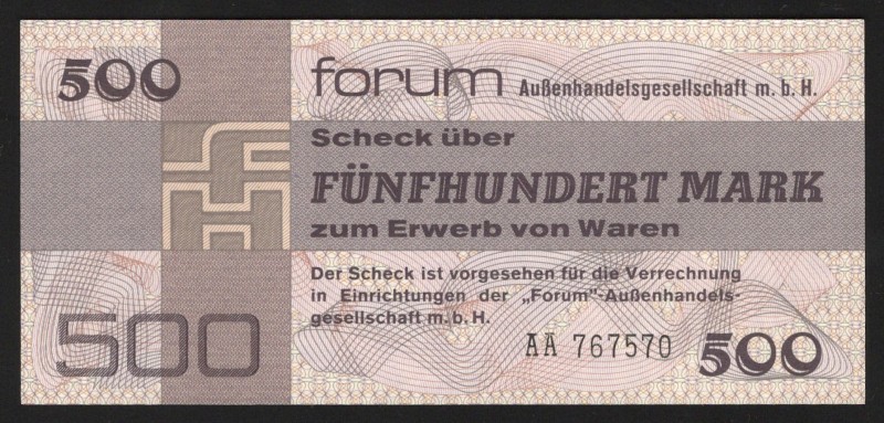 Germany - DDR Foreing Exchange Certificate 500 Mark 1979
P# FX7; UNC