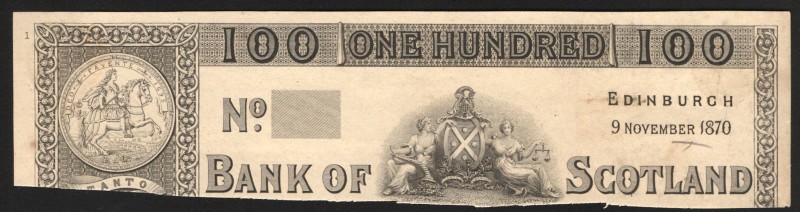 Scotland Edinburg 100 Pounds 1870 Rare
Cut XF