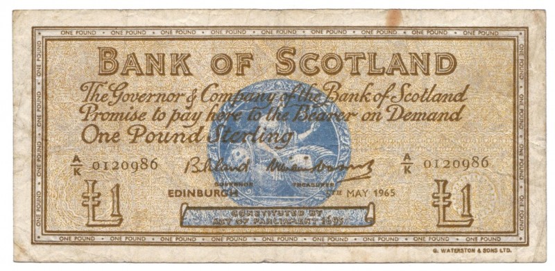 Scotland 1 Pound 1965
P# 102b; F+ — VF-