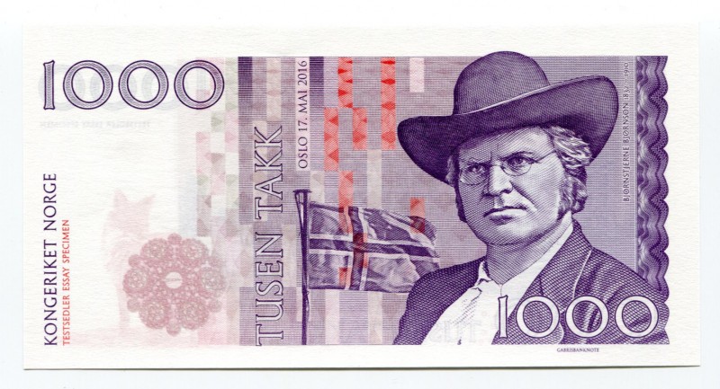 Norway 1000 Takk 2016 Specimen "Bjørnstjerne Bjørnson"
Fantasy Banknote; Limite...