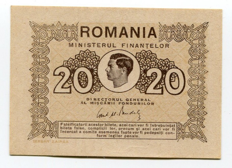 Romania 20 Lei 1945
P# 76; UNC