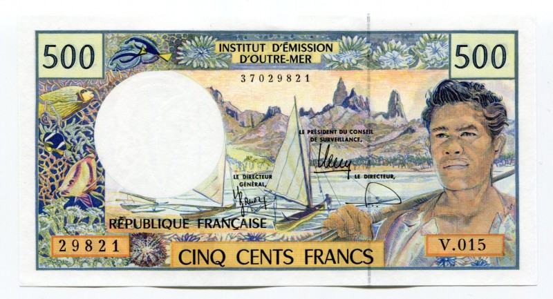 French Pacific Territories 500 Francs 1992
P# 1g; № 37029821; UNC