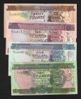 Solomon Islands 2-5-10-20 Dollars 2004 -2011
P# 25-28; UNC