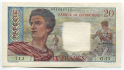 Tahiti 20 Francs 1951 - 1963 RARE
P# 21b; № G.73 713; aUNC; RARE
