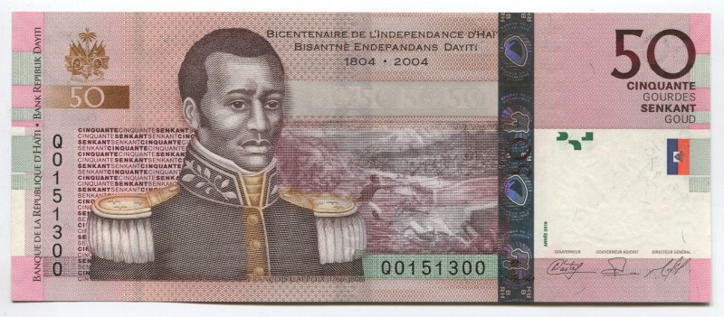 Haiti 50 Gourdes 2010
P# 274c; № Q 0151300; UNC