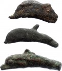Ancient Greece Olbia Ӕ Dolphins 500 -300 BC
Olbia. 500-300 BC. Æ 1/10 Obol. Cast Dolphin. Lot of 3 pieces.
