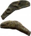 Ancient Greece Olbia Ӕ Dolphin 400 - 380 BC
Weight 1,17 gm; Primitive money in shape of dolphin. Legend OY.