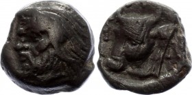 Ancient Greece Pantikapaion Ӕ 325 -310 BC
MacDonald 67; Anokhin 132; Obv: Head of bearded satyr left / Rev: Π-A-N, head of ox left; 3.92g.; F-VF