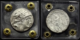 Ancient Greece Akko - Ptolemais Tetradrachm 121 - 113 BC
Obe: Diademed head of Antiochus VIII to right. everse: BAΣIΛEΩΣ ANTIOXOY EΠIΦANOYΣ. Zeus Ura...