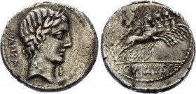 Roman Republic Denarius 90 BC
18 mm, 3,78 gr, 11 h C. Vibius C.f. Pansa. 90 BC. Obv: Laureate head of Apollo r.; I below chin. Rev: Minerva driving g...