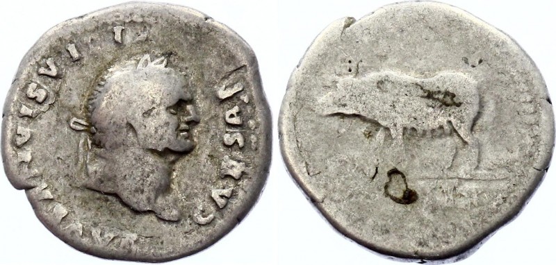 Roman Empire Denarius 77 - 78 AD
RIC 109, BMC 214 Denarius Obv: CAESARVESPASIAN...