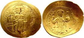 Byzantium Histamenon 1059 - 1067 AD
Gold 4,39g; Constantine X 1059 - 1067 AD. SB 1847, DOC III 1 AU Histamenon Obv: +IhSXISREXREGNANTInM - Christ sea...