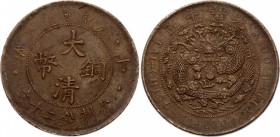 China Empire 20 Cash 1907 (ND)
Y# 11.2 (1.7mm thick); Copper 10.20g