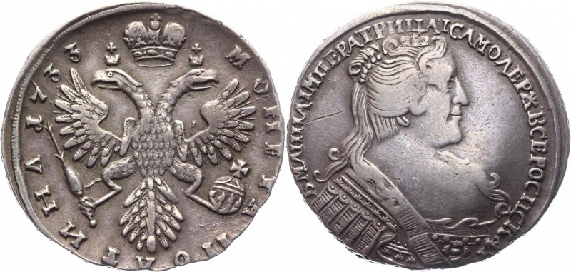 Russia Poltina 1732 СПБ
Bit# 149; 3 Roubles by Petrov; Silver 12,5 g.; Kadashev...