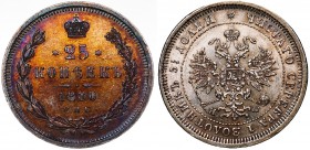 Russia 25 Kopeks 1880 CПБ НФ Rare
Bit# 158(R); Silver 5.19g; 0.75 Rouble by Petrov; Mintage 72.008; Nice Patina; Luster; UNC
