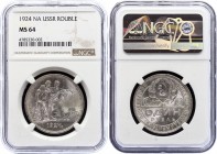 Russia - USSR 1 Rouble 1924 ПЛ NGC MS64
Y# 90; Silver; Mint luster. Great coin.