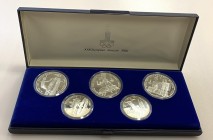 Russia - USSR Olympic Proof Set of 5 Coins 1978 - 1979
Silver Proof; The Third Set of Moscow Olympic Games - Higher; With Blue Box