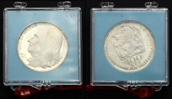 Czechoslovakia 100 Korun 1977 Proof
KM# 88; Silver Proof; Mintage 5,000; Death of Václav Hollar. In original capsule.