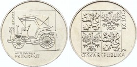 Czech Republic 200 Korun 1997
KM# 26; Silver; 100th Anniversary of Production of "The Präsident", the First Passenger Car in Central Europe; UNC