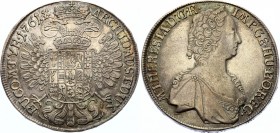 Austrian Netherlands 1 Kronentaler 1761
KM# 1817; Her# 410; Silver; Maria Theresia; Hall; XF+/AUNC- With Nice Toning