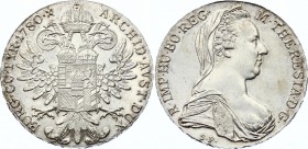 Austria Thaler 1780 Restrike
KM# T1; Y# 55; G# 2; Silver; Maria Theresia; XF-AUNC