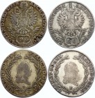 Austria 2 x 20 Kreuzer 1797 G & 1802 B
KM# 2139; Silver; Franz II