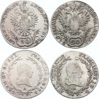 Austria 2 x 20 Kreuzer 1803 A & 1808 B
KM# 2139; Silver