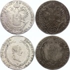 Austria 2 x 20 Kreuzer 1827 E & 1828 B
KM# 2144; Silver; Franz I