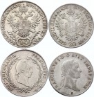 Austria 2 x 20 Kreuzer 1830 A & 1833 B
KM# 2145 & 2147; Silver; Franz I