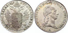 Austria 1/2 Thaler 1819 A - Wien (+VIDEO)
KM# 2153; Franz II. Silver, AU-UNC, Prooflike struck by polished die!