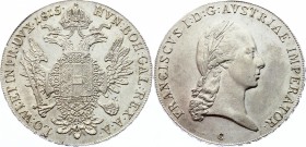 Austria Thaler 1815 C - Prague (+VIDEO)
KM# 2161; Francis I of Austria. Silver, AUNC, mint luster remains.