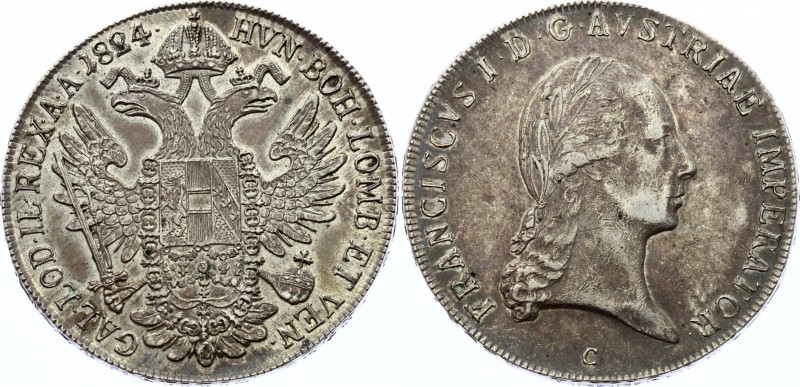 Austria Thaler 1824 C - Prague (+VIDEO)
KM# 2162; Francis I of Austria. Silver,...