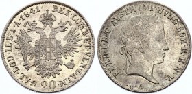 Austria 20 Kreuzer 1841 A - Wien
KM# 2208; Silver; Ferdinand I; XF