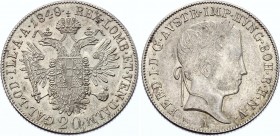 Austria 20 Kreuzer 1848 A - Wien
KM# 2208; Silver; Ferdinand I; aUNC