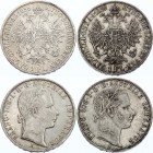 Austria 2 X 1 Florin 1858 & 1859 A - Wien
KM# 2219; Silver; Franz Joseph I