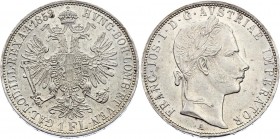 Austria 1 Florin 1858 A - Wien
KM# 2219; Silver; Franz Joseph I