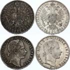 Austria 2 x 1 Florin 1860 & 1861 A - Wien
KM# 2219; Silver; Franz Joseph I; XF+