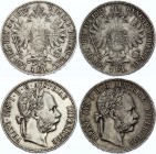 Austria 2 X 1 Florin 1878 & 1881
KM# 2222; Silver; Franz Joseph I
