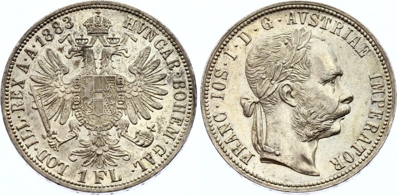 Austria 1 Florin 1883
KM# 2222; Franz Joseph I; Silver, UNC.