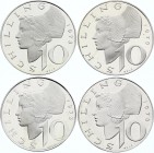 Austria 4 x 1 Schilling 1970 & 1973 Proof
KM# 2882; Silver Proof