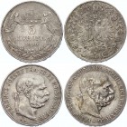 Austria-Hungary Lot of 2 Coins 1900
5 Korona / Corona 1900; Silver; Franz Joseph I