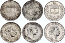 Austria-Hungary 3 x 1 Korona / Corona 1908 - 1915
Silver; Franz Joseph I