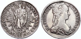 Hungary Thaler 1742 KB
KM# 328; Silver; Maria Theresia; Unmounted