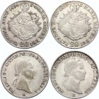 Hungary 2 x 20 Krajczar 1834 & 1835 B
KM# 415.3; Silver; Franz I