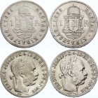 Hungary 1 Forint 1883 & 1885 KB
KM# 469; Silver; Franz Joseph I