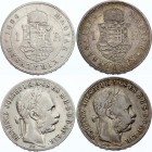 Hungary 1 Forint 1886 & 1890 KB
KM# 469; Silver; Franz Joseph I