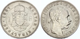 Hungary 1 Forint 1887 KB
KM# 469; Silver; Franz Joseph I; XF