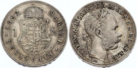 Hungary 1 Forint 1892 KB
KM# 475; Silver; Franz Joseph I