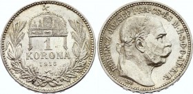 Hungary 1 Korona 1916 KB
KM# 492; Silver; Franz Joseph I; UNC