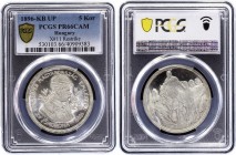 Hungary 5 Korona 1896 KB UP PCGS PR66CAM TOP GRADE
X# 11; Silver, Proof. Restrike for Hungary Millenium. Top grade in PCGS & NGC Both.